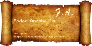 Fodor Annabella névjegykártya